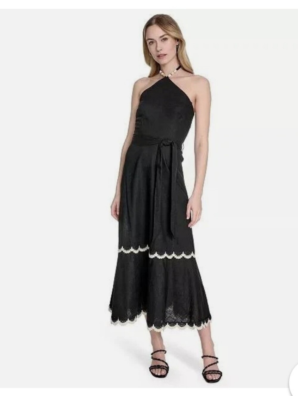Eliza j Beaded Strap Contrast Hem Gorgeous Maxi Dress Size 14